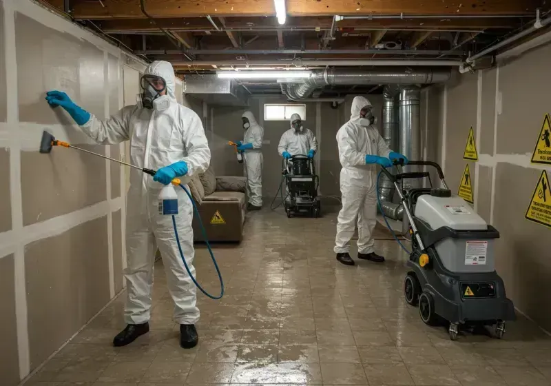 Basement Moisture Removal and Structural Drying process in Parkwood, CA